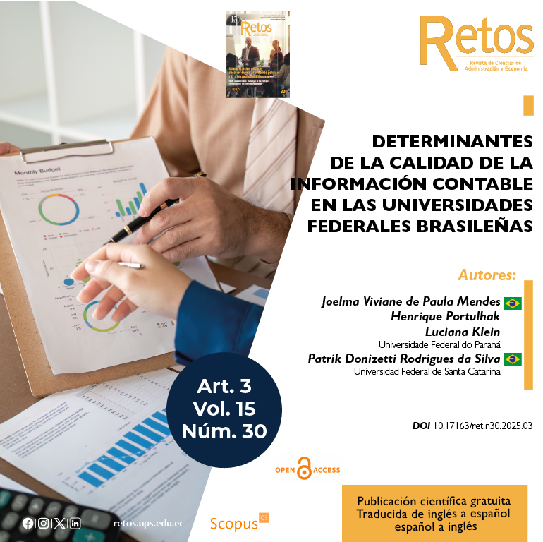 📊🔍🏛️Art. 3: "#Determinantes de la #calidad de la #información #contable en las #universidades federales brasileñas".
✍️Autores: Joelma Viviane de Paula Mendes, Henrique Portulhak, Luciana Klein y Patrik Donizetti Silva
🔗👉Artículo completo: doi.org/10.17163/ret.n…