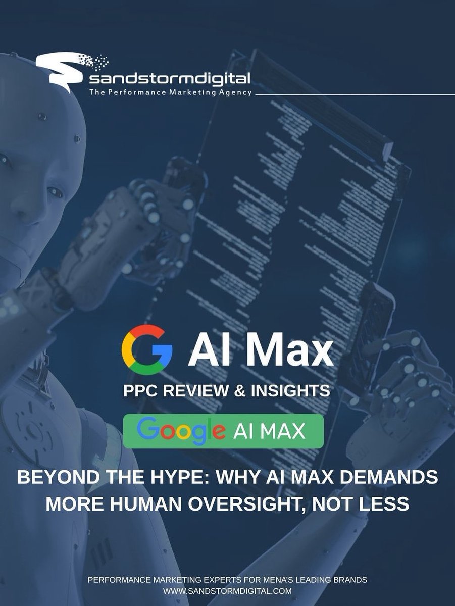 SandstormDigi's tweet photo. Google AI Max promises smarter PPC automation, but more automation is not always better. Our latest blog explores why control can be an illusion and how agencies can stay strategic and protect ROI. Read more 👉🏽 https://t.co/cdF5mVQuDh
#GoogleAds #AIMax #PPC #DigitalMarketing https://t.co/eLlg1A0sD4