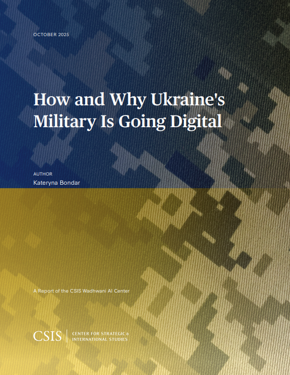 csis_ai's tweet image. New report: How and Why Ukraine&apos;s Military is Going Digital

Kateryna Bondar examines the central role of digitization in marrying Ukraine&apos;s agile wartime innovation with the institutional structures necessary to wage war at scale.

🔗Read the report: csis.org/analysis/how-a…