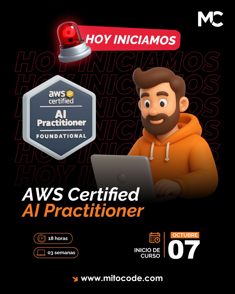 mitocode's tweet image. HOY INICIAMOS Arquitectura Hexagonal en Javay AWS Certified AI Practitioner

🚨 AWS Certified AI Developer: buff.ly/UsWSJwx
🚨 Arquitectura Hexagona en Java:buff.ly/TFRJqo9 
.
#mitocode #programacion #programador #tecnologia #aws #awscertifiedai