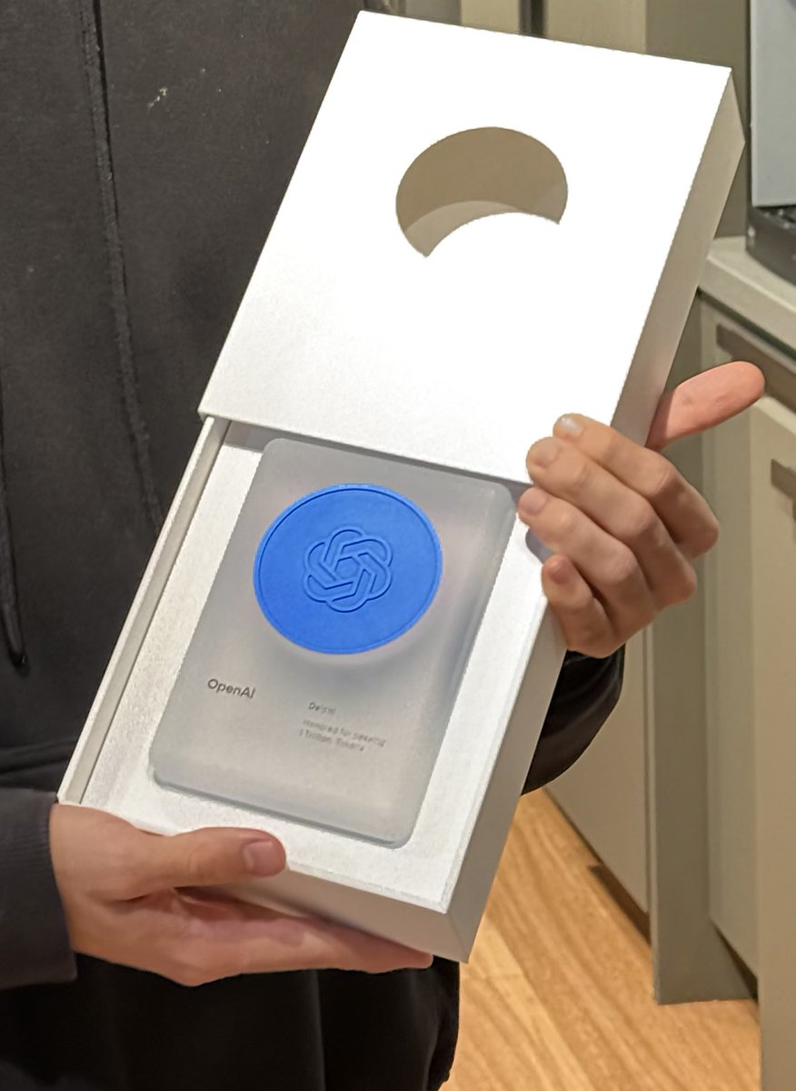 KocKaanKarakas's tweet image. Got a hold of one!! @withdelphi 
1 trillion tokens is crazy @OpenAIDevs