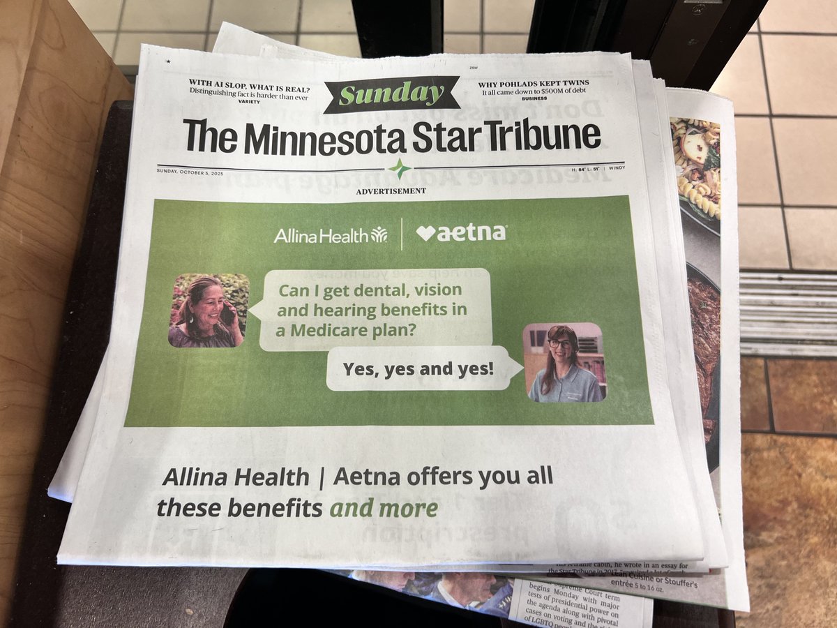 Apparently this was the front page above the fold for <a href="/StarTribune/">The Minnesota Star Tribune</a> this past Sunday. 

I guess there is no news left to report, only ads left to be printed.

Crazy times. 🤡