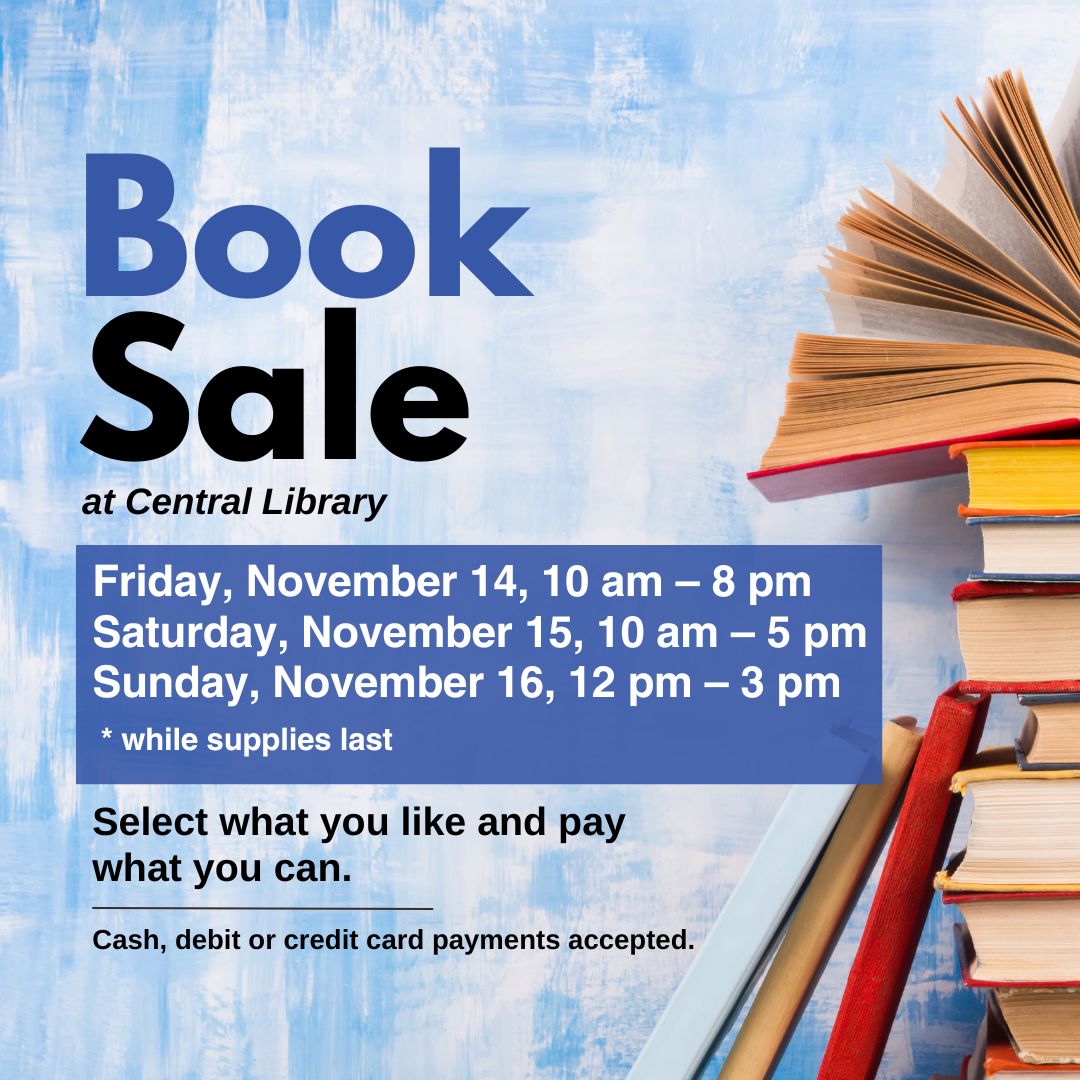 📅 Mark your calendars and prep your bookshelves — the Book Sale is back! Join us at Central Library on November 14, 15 and 16 to snag books for a bargain while supporting your library and local community. 💙🙌

🔗 More details: pickeringlibrary.ca/booksale

#BookSale #Pickering