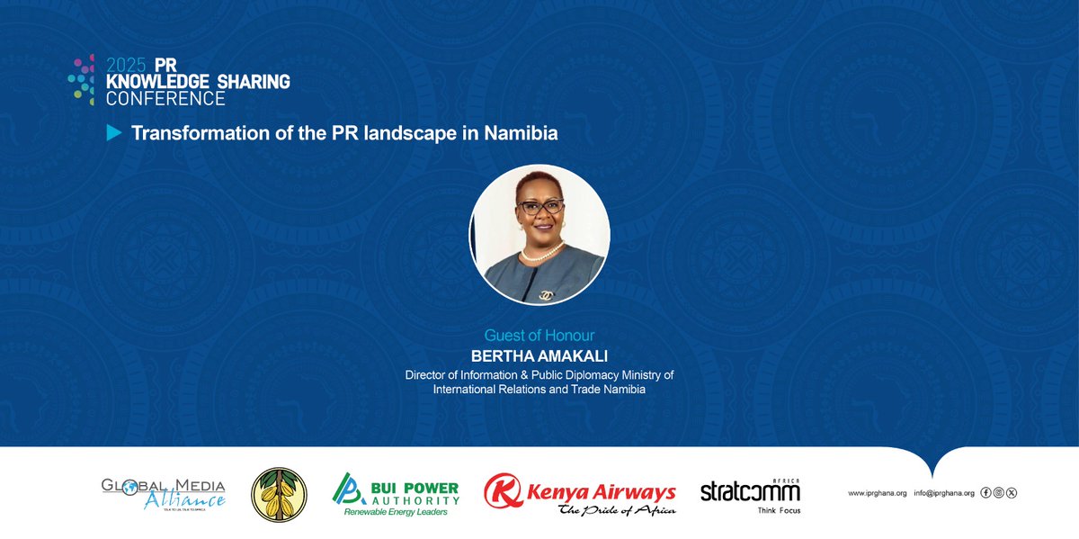 Insightful session from Namibia - Ms. Bertha Amakali, Director of Information &amp; Public Diplomacy, shared how #PublicRelations is transforming Namibia’s communication landscape at #PRKSC2025.”