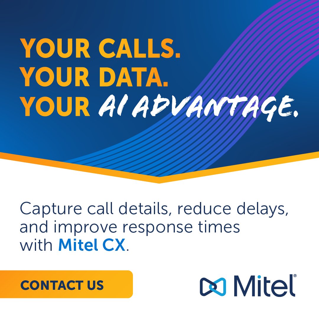 StephenHofmann's tweet photo. Turn everyday customer interactions into business outcomes. Mitel CX, an AI-powered contact center solution, captures call details, automates responses, and boosts agent performance—delivering seamless omnichannel experiences. Ready to reimagine your CX? https://t.co/mVmCNv37aq https://t.co/DiwmzAVQJb