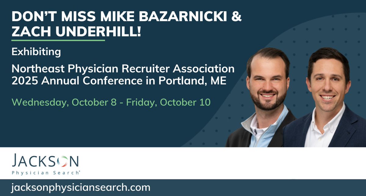We can't wait to attend the NEPRA Annual Conference as an AAPPR Signature Partner! Stop by the Jackson Physician Search booth to discuss the current market and any physician recruitment obstacles your organization is facing. See you there! #physicianrecruitment