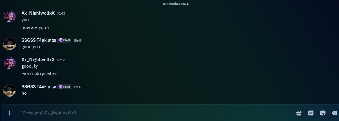 SSGSS T4nk (@ssgss_t4nk) on Twitter photo Does to tell you this discord has been hacked <a href="/Xx_NightwolfxX/">๐๐ฑ_๐๐ข๐ ๐ก๐ญ๐ฐ๐จ๐ฅ๐๐ฑ๐</a> Does to tell you this discord has been hacked <a href="/Xx_NightwolfxX/">๐๐ฑ_๐๐ข๐ ๐ก๐ญ๐ฐ๐จ๐ฅ๐๐ฑ๐</a>