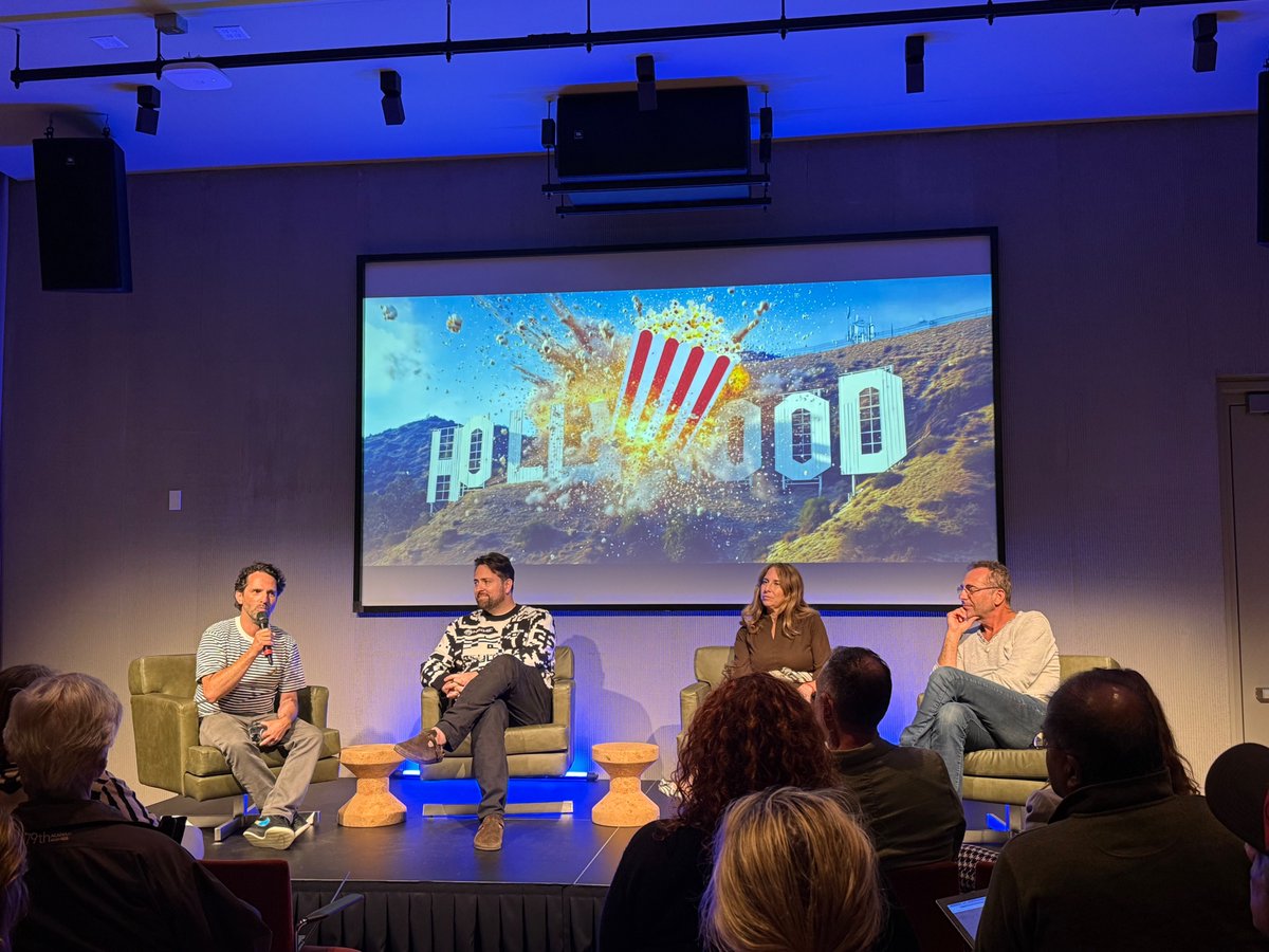 Great evening making agentic movies with <a href="/didisimon/">Adi Sideman</a> and <a href="/Popcorn_Co/">Popcorn.co</a> at The Lighthouse. Thanks <a href="/MachineCinemaAI/">Machine Cinema</a> for a great panel with <a href="/KNGMKRlabs/">Matt Zien (KNGMKR)</a> and <a href="/JoannaPopper/">Joanna Popper</a>.