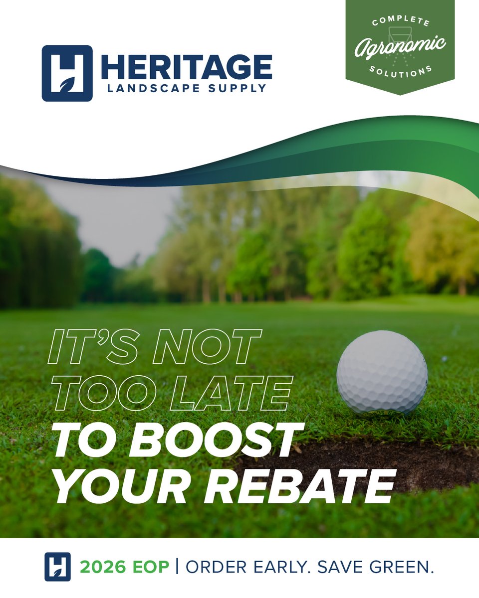 Earn a 1% BONUS on top of your Heritage Landscape Supply Group Early Order Program rebate when you book by October 31st.

Visit our website for more information and to review all the great offers from Heritage PPG and 13 other industry-leading suppliers. hubs.ly/Q03Mw_890