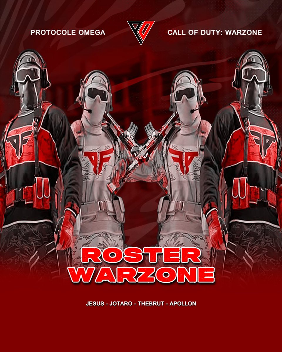 🔥 Annonce officielle - Roster Warzone 🔥

On est fier de vous présenter notre roster officiel pour dominer les champs de bataille de Call of Duty: Warzone 🪖💥

🎯 Nos joueurs :
⚡️ Jesus
⚡️ Jotaro
⚡️ TheBrut
⚡️ Apollon