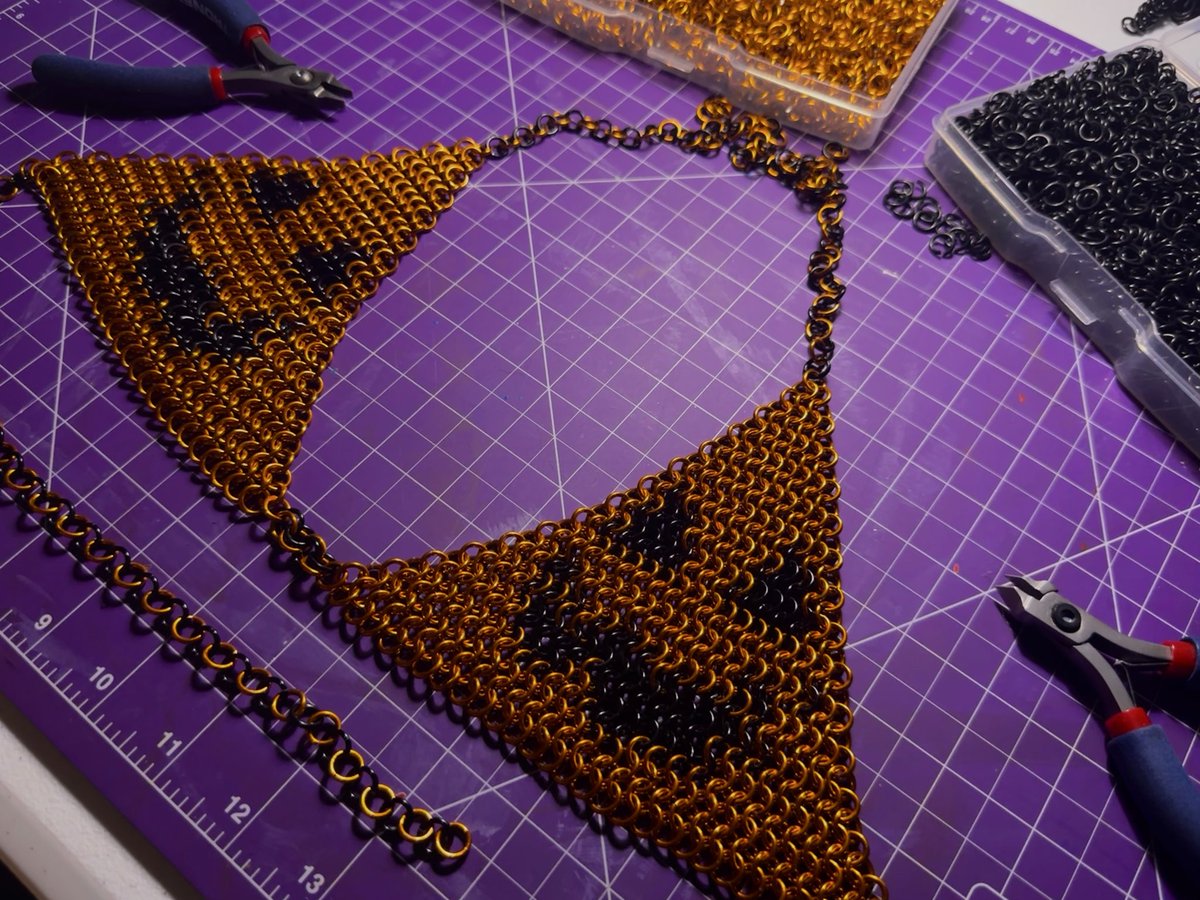 Guys the Halloween chainmail bikini is about to be finished