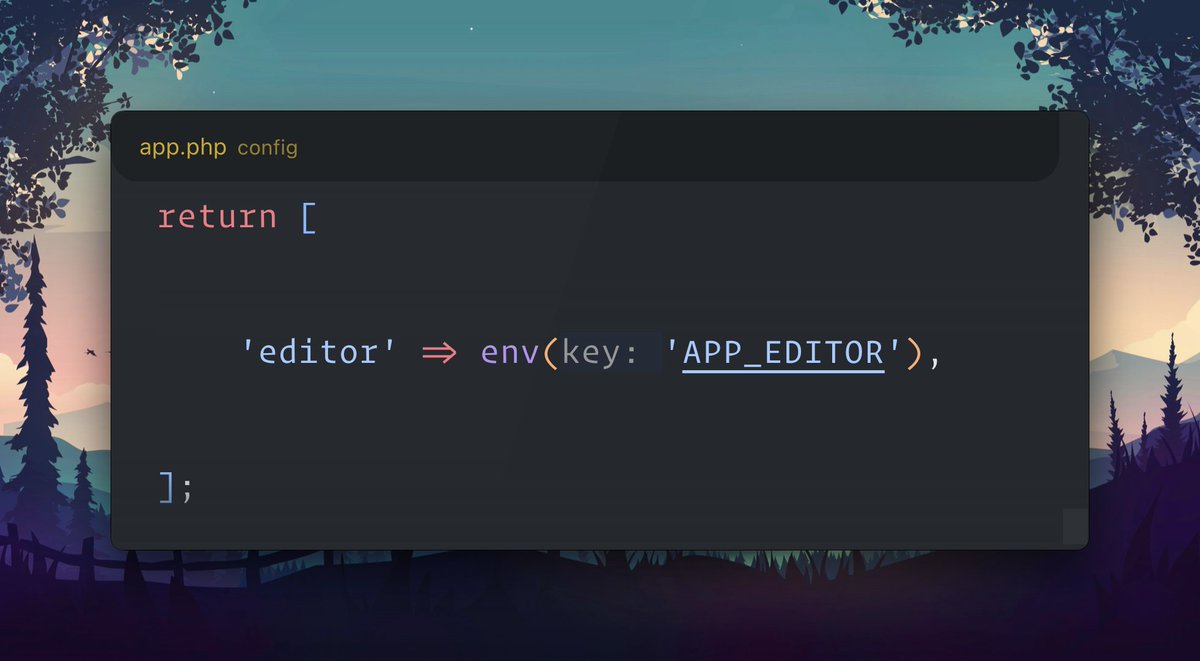 LiamHammett's tweet image. 🔥 If you set an &quot;app.editor&quot; config key in your @laravelphp app to your preferred IDE, you can click on any file in the exception pages or stack traces to open your IDE right to that line of code.

Works for PHPStorm, VSCode, Cursor, etc.

Huge time saver for debugging!
