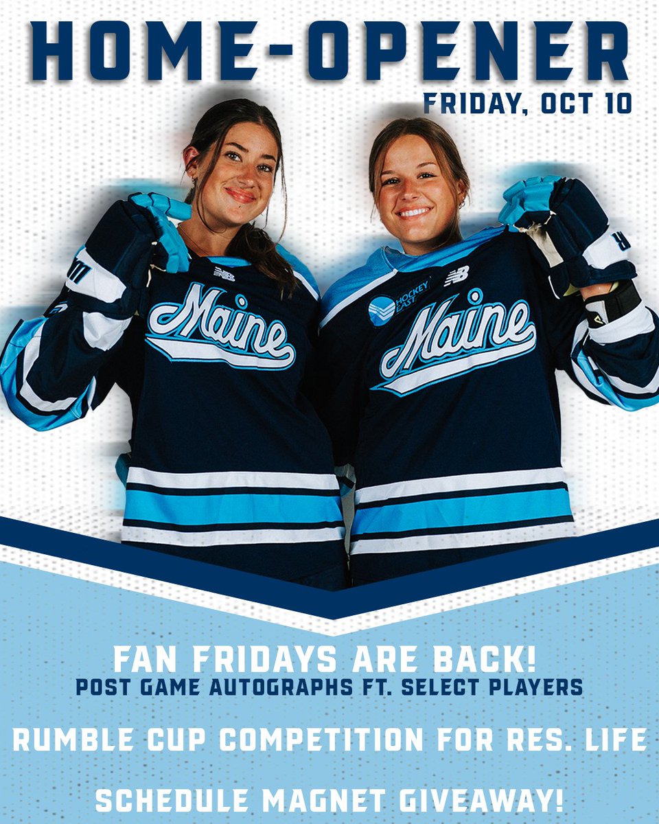 MaineWHockey's tweet image. See you Friday for our home-opener! Lots of exciting things happening around #BlackBearNation!