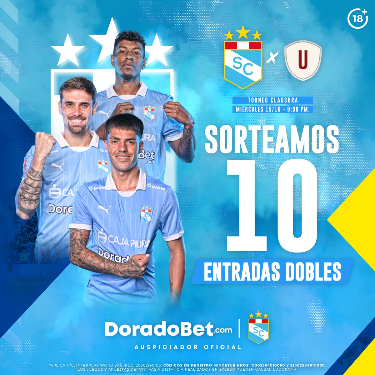 ¡𝗗𝗢𝗥𝗔𝗗𝗢𝗕𝗘𝗧 𝗧𝗘 𝗟𝗟𝗘𝗩𝗔 𝗔𝗟 𝗘𝗦𝗧𝗔𝗗𝗜𝗢!🏟️

1. Síguenos⁣.
2. Haz RT y etiqueta a la persona que te acompañaría.

 Cierre del sorteo: 13/10 - 9 a.m.

*Aplican TyC