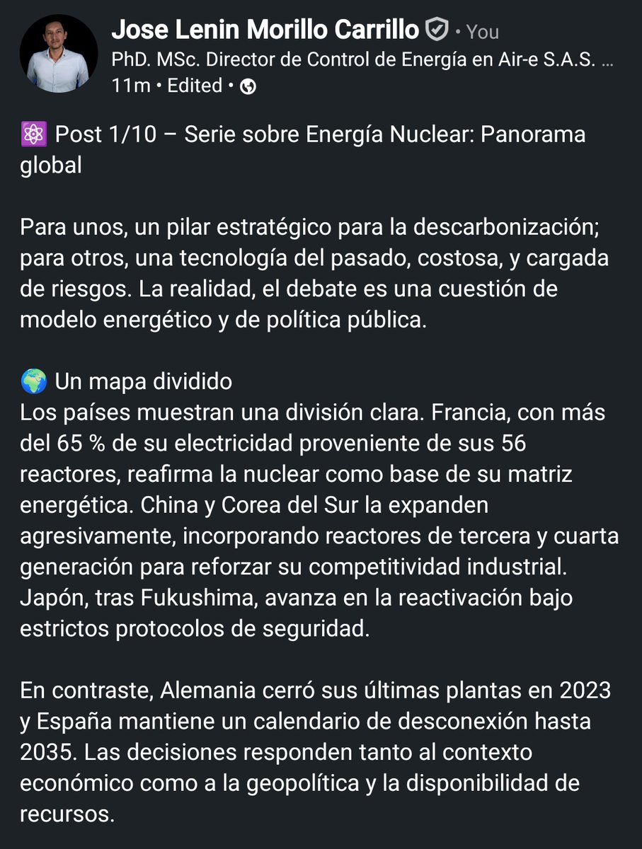 JoseLMorilloC's tweet image. #AtomosParaLaVida Serie de energía nuclear, post 1/10