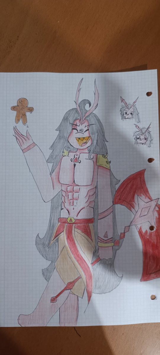 I drawed burning spice cookie cuz i was bored and because he is my favorite cookie in all the cookierunkingdom game hes cool

#burningspicecookie #cookierunkingdomfanart #myfavorite #traditionalart  #evil #sillyface