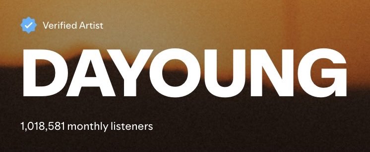 [251008] #다영 #DAYOUNG now has 1M monthly listeners on spotify! 🎉🎉🎉