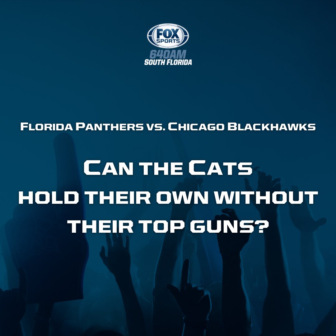 The <a href="/FlaPanthers/">Florida Panthers</a> are without two stars — Matthew Tkachuk and captain Aleksander "Sasha" Barkov 😬

🏒 Puck drops at 5PM at Amerant Bank Arena.
