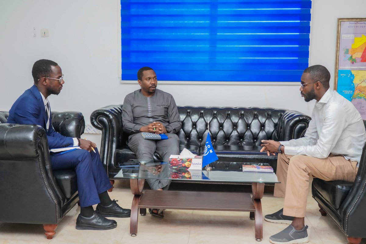 OIMMauritanie's tweet photo. Yesterday, Amadou LY met with @Sompare_I  to discuss climate mobility and youth engagement 🌍.
This meeting is part of preparations for his trip to Nairobi on Oct 20 for a regional training with young African leaders on climate mobility. 
@DanishMFA https://t.co/uXNXOw8HcX