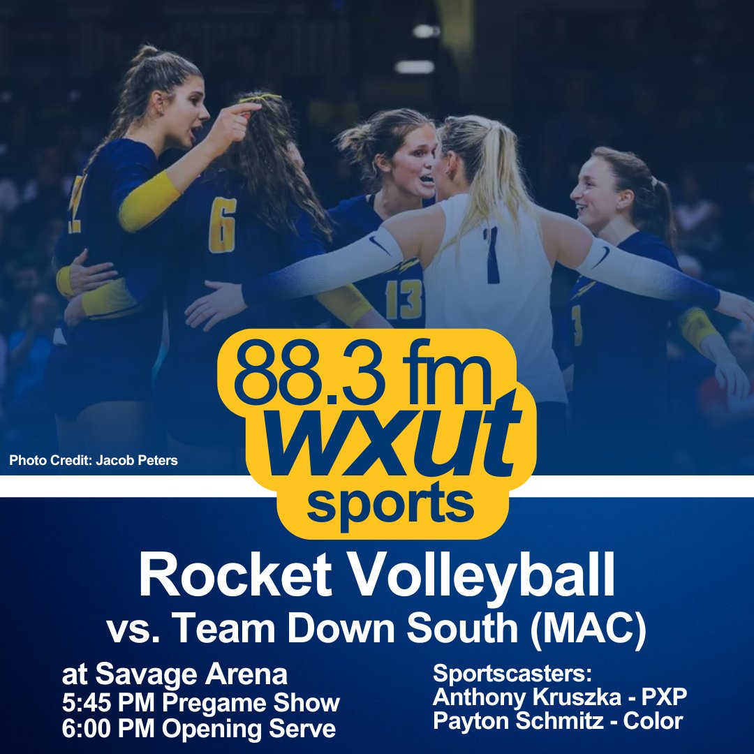 🏐 The Battle Of I-75: Volleyball Edition hits the airwaves tonight on 88.3 FM WXUT!

🎙️ Anthony Kruszka and Payton Schmitz will be on the call, bringing you all the action live from the home of the Midnight Blue &amp; Gold.

click the link in our bio to listen live!
