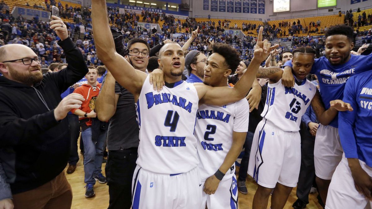 From The Archives: <a href="/brentleigh4/">B</a> celebrates with <a href="/Jbtoocold/">Jordan Barnes</a> after knocking off #16 Butler. Fun Fact: Both are Top 10 scorers in State program history at #4 and #9 respectively.