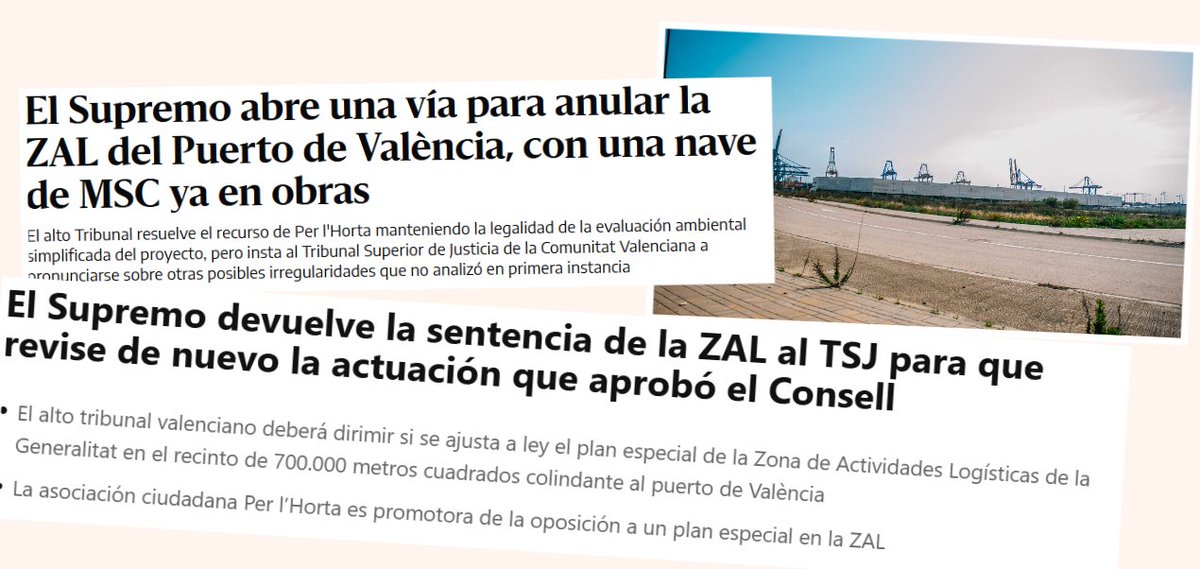 🔟Como ya pasó hace 25 años con la construcción de la Zona de Actividades Logísticas (ZAL), que se cargó dos barrios y miles de hectáreas de huerta productiva, cuando los tribunales acaben dando la razón a los vecinos, hechos consumados, los destrozos ya serán irreversibles.⬇️