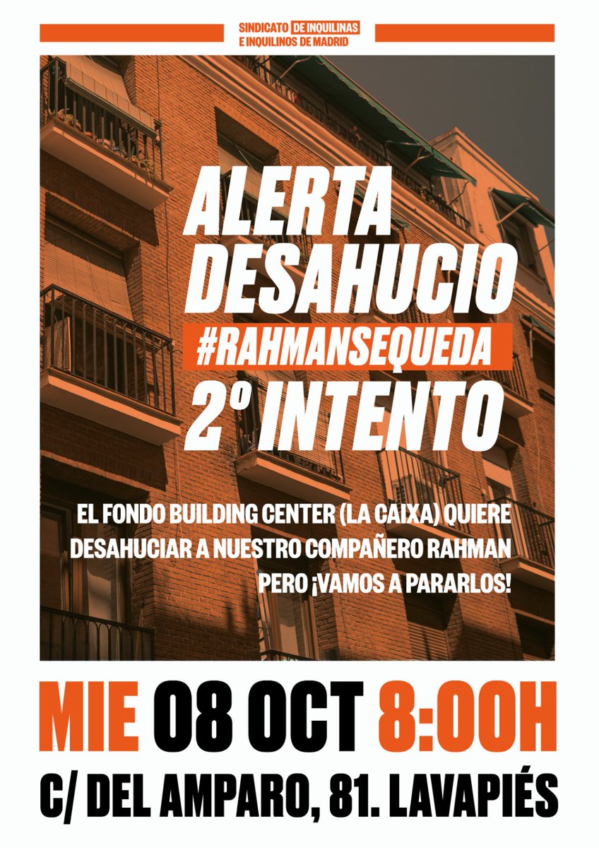 ¡El ser humano es para el ser humano! 
Mañana 🗓️ a las 8:00a.m.
Calle Amparo 81(Madrid)
Unámonos para apoyar a una familia bangladesí y evitar un desahucio injusto.
¡Por solidaridad,por humanidad,por justicia!

#UnidosPorLaHumanidad #NoAlDesahucio #BangladeshEnMadrid #Solidaridad
