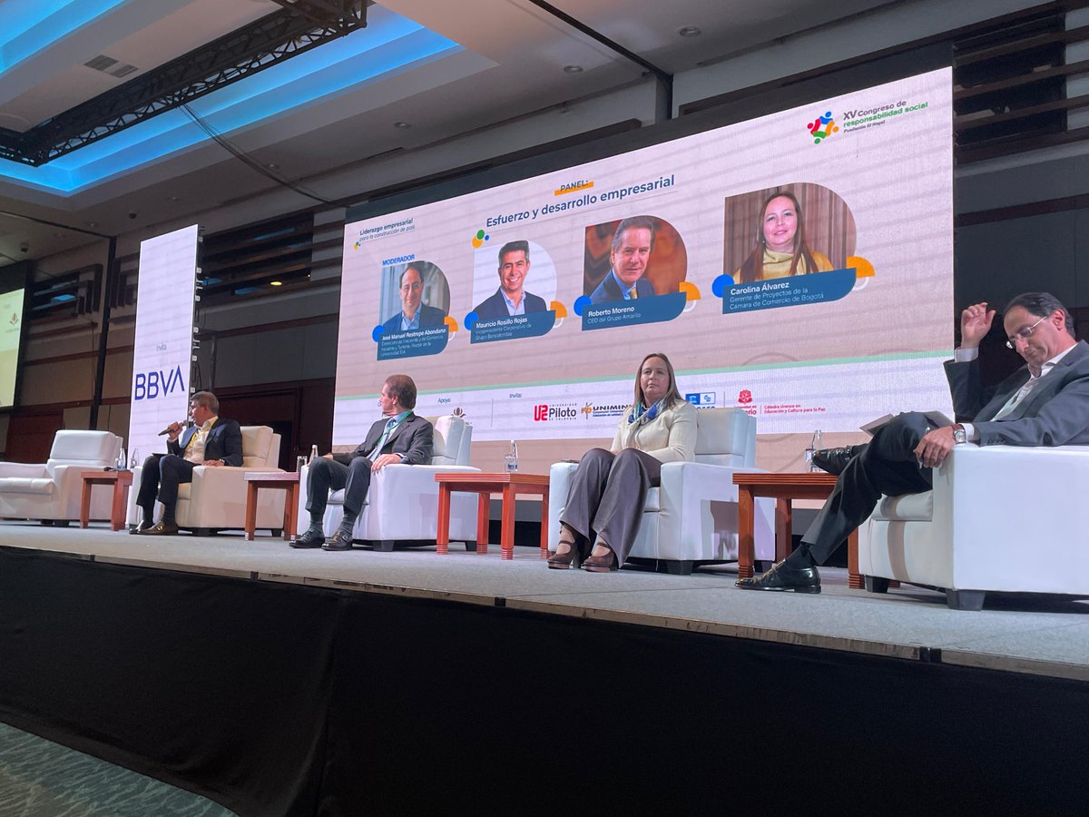 FunElNogal's tweet image. Panel “Esfuerzo y desarrollo empresarial” en el #XVCongresoFEN 🌿 con Mauricio Rosillo, Roberto Moreno, Carolina Álvarez y la moderación de @jrestrp

Reflexiones sobre liderazgo y compromiso empresarial.

congresofen.myzonego.com/live/

#XVCongresoResponsabilidadSocial #FundaciónElNogal