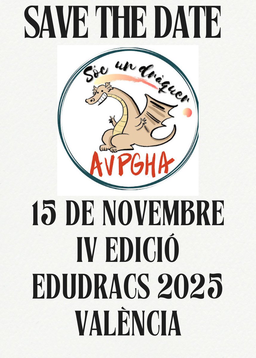 ASSOCIACIÓ VALENCIANA DEL PROFESSORAT DE GEOGRAFIA, HISTÒRIA I ART (AVPGHA) : Reserva la DATA  IV Edició d'EDUDRACS avpgha.blogspot.com/2025/10/reserv…