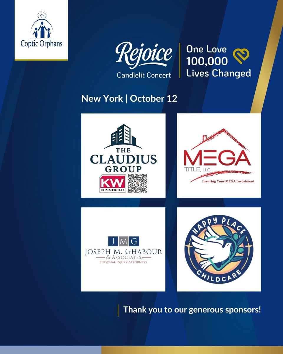 We are grateful to our sponsors for making the #NewYork 'Rejoice Candlelit Concert' possible.

FEW TICKETS LEFT 🎫 bit.ly/46s3GTD
🗓️ Oct 12 | 5-8 PM
📍 College of Staten Island