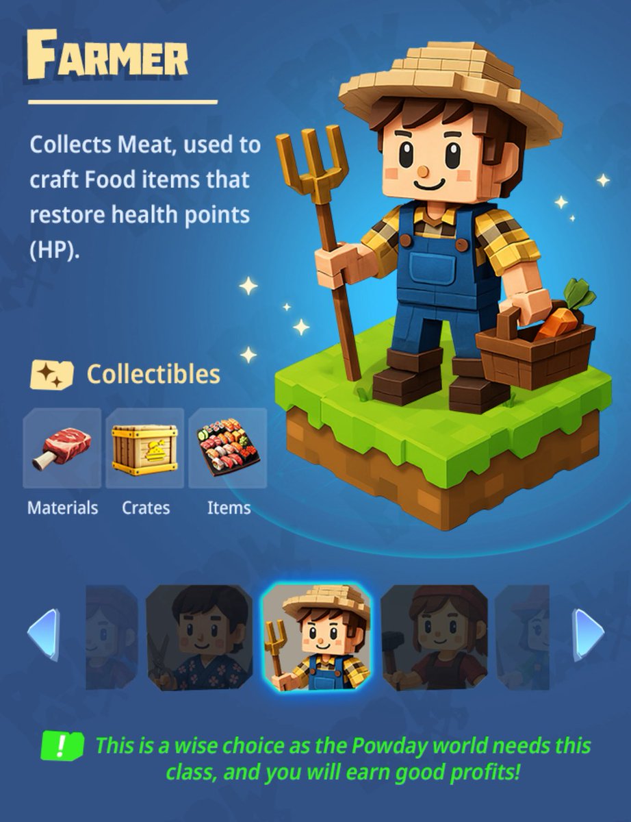 📖Powday | Game Explanation 📖
💡 Which Class Should You Choose in Powday?

Many players have been asking which class they should choose when joining Powday. Will some classes become more popular and crowded than others? Here’s the answer.

The game logic is built so that supply