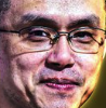 おそらくChangpeng Zhaoを示唆する男性の顔のズームイン画像、ミーム参照の可能性あり