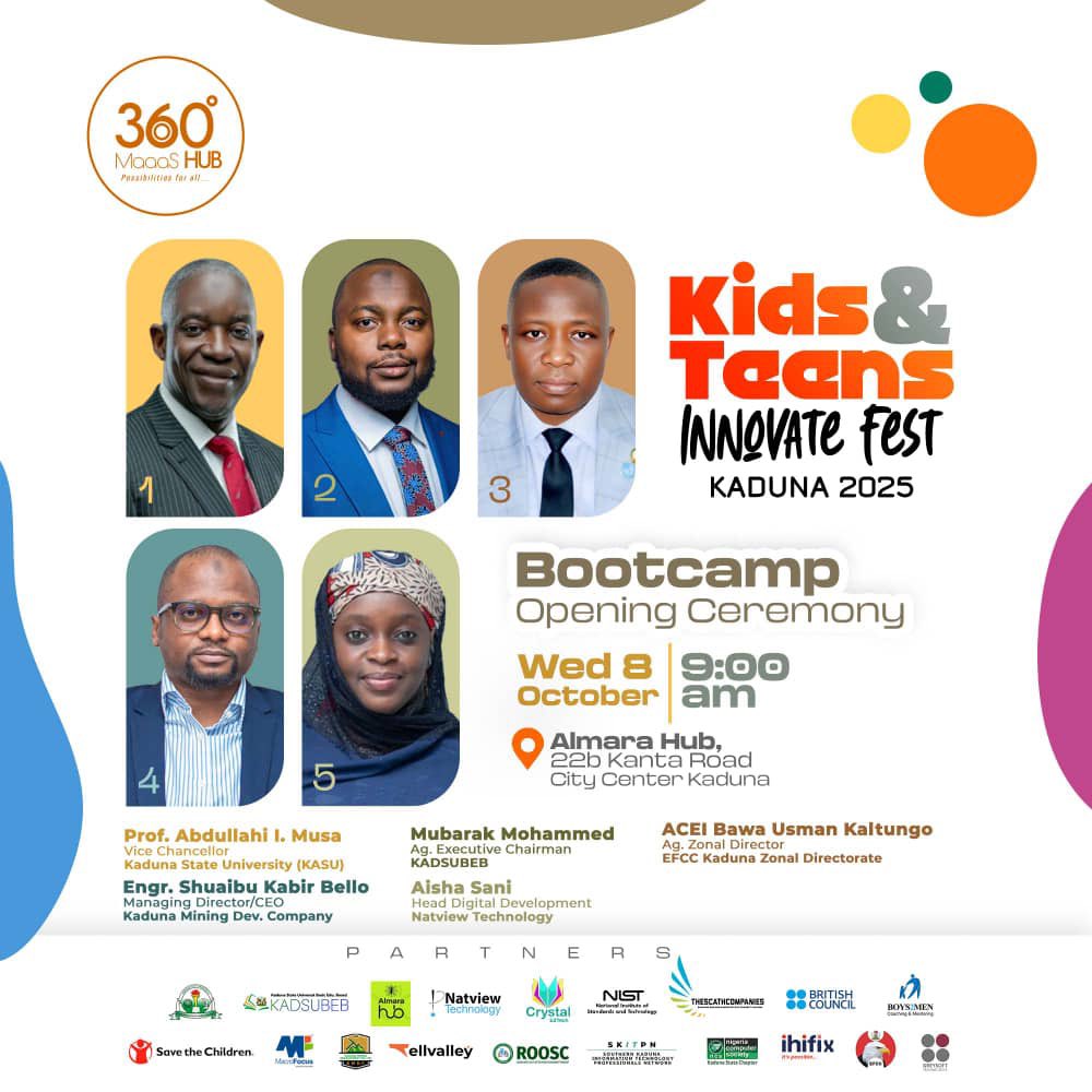 I am honored to be invited as a keynote speaker at the Kids and Teens STEAM Innovate Buildathon Bootcamp, happening on October 8th, 2025, at Almara Hub, Kaduna.

Always a delight to speak and share insights with young, innovative teenagers, our future leaders.

- MM