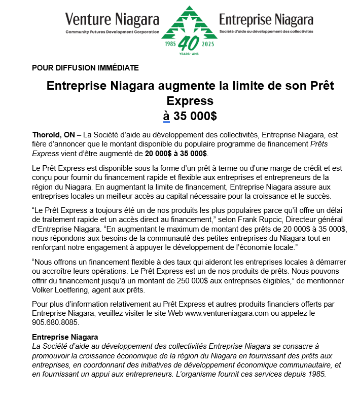 Venture Niagara CFDC tweet media