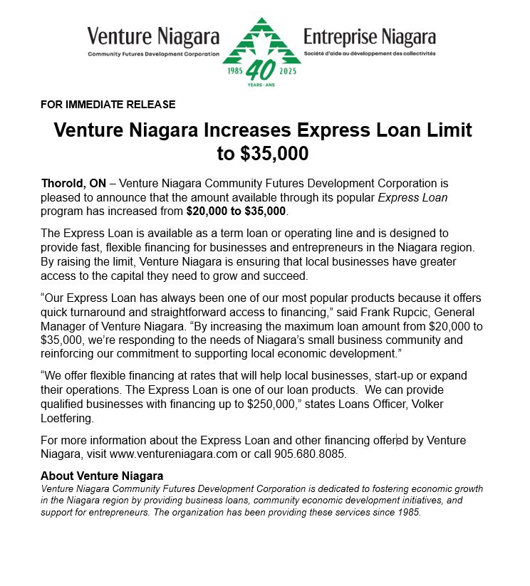 Venture Niagara CFDC tweet media