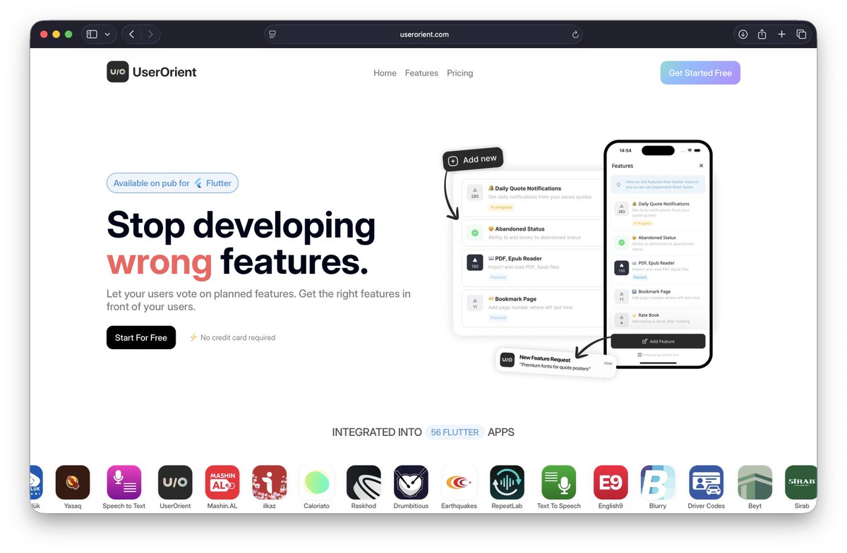 kamranbekirovyz's tweet image. Hey Flutter Devs!
I'm starting to do marketing for @UserOrient and build it in public.
It's an SDK I built to collect user feedback in my own #Flutter apps. I've been using it for more than a year but don't have enough external users.
I'll do my best to take it to ramen…