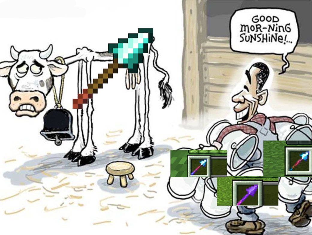 SharoohTV's tweet image. minecraft youtubers when mojang adds a new weapon