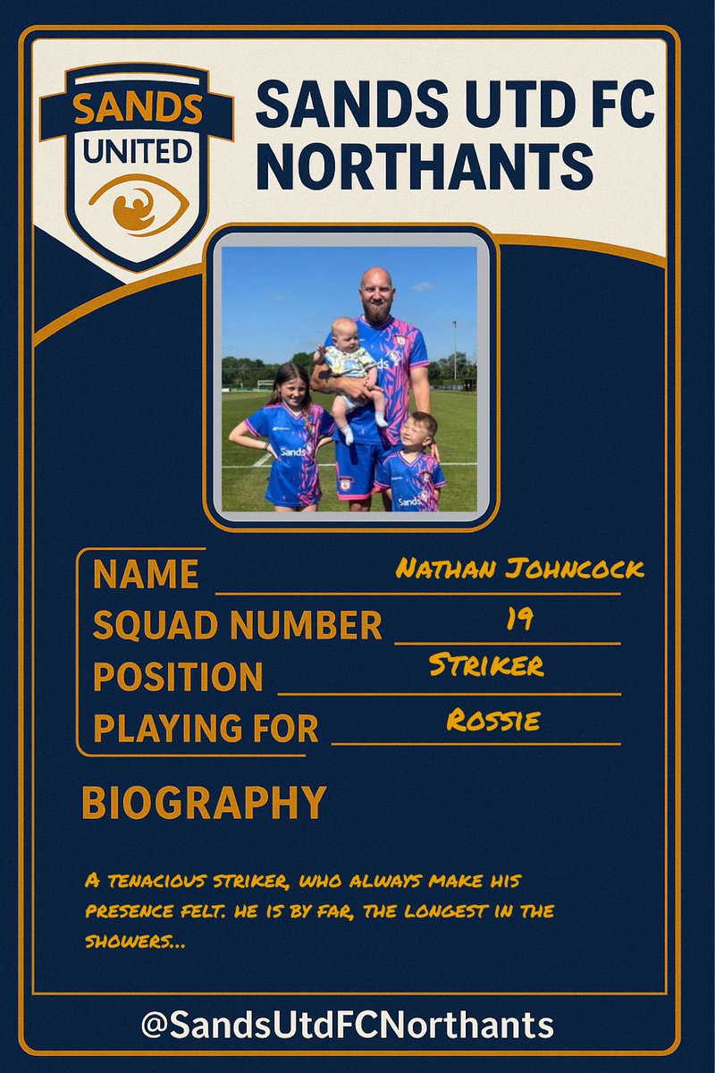 SufcNorthants's tweet photo. Nathan joined in 2021 a few months after Rossie was born.
The tenacious forward always puts in a shift and leaves everything on the pitch.
Nathan has travelled the country with the squad, enjoying away days in Brighton, Hull, Doncaster as well as others!
#NJ19 🧡💙 Rossie 🪽 https://t.co/npDDdaUbzs