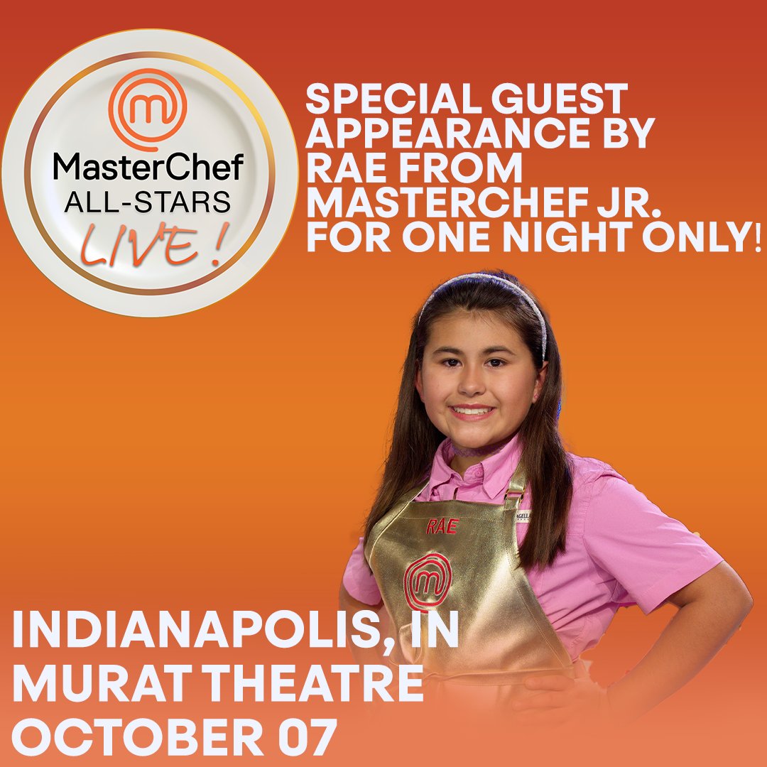 Don't miss out as Rae takes the MasterChef stage along with our All-Stars tonight at the Murat Theatre! Drop a 🔥 in the comments if we'll see you tonight!
#masterchefallstarslive #endemolshine #MasterChefAllStars #MasterChef #foodie