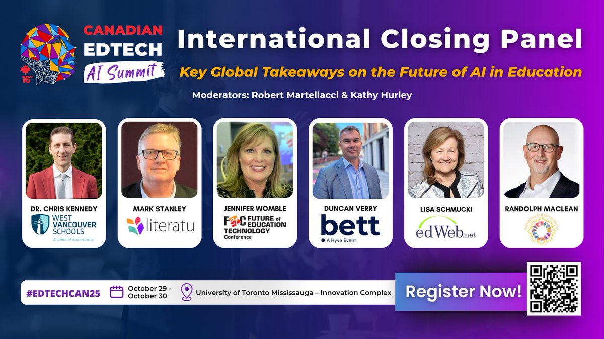 MindShareLearn's tweet image. Come to the  16th CANADIAN EDTECH AI Summit, Hear from leading international voices shaping the future of AI in education.
📅 October 29–30 | 📍 University of Toronto Mississauga
🎟️ Reserve your seat
@ summit.canamedtechalliance.com
 #FutureOfLearning #GlobalEdTech @MindShareLearn