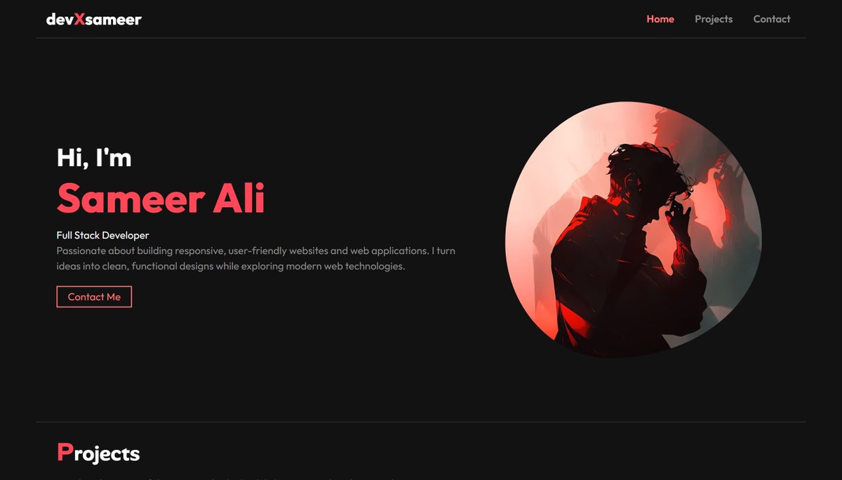 devxsameer's tweet image. Day 86–87 of #100DaysOfCode 🚀
Wrapped up my Custom Homepage Project 🏠
👉devxsameer.github.io/homepage/
👉github.com/devxsameer/hom…
Built it with HTML, CSS, JS — fully responsive
Then jumped into React, learning about JSX, components & Vite setup.
#TheOdinProject #ReactJS #Frontend