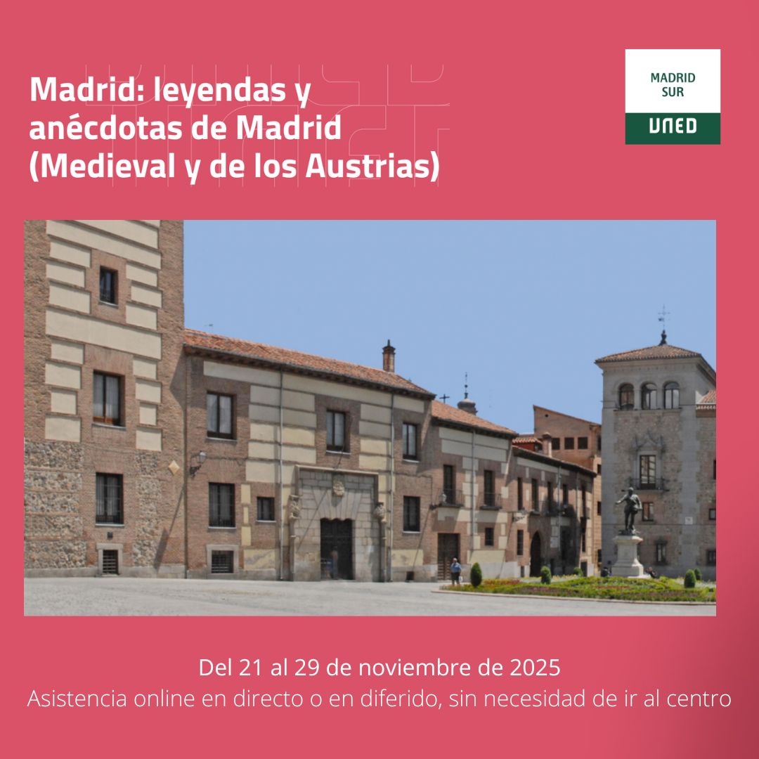 Taller  cultural para conocer de manera entretenida las leyendas, señas de  identidad y anécdotas de Madrid. 
Dejamos link para matricularse:
extension.uned.es/actividad/47611