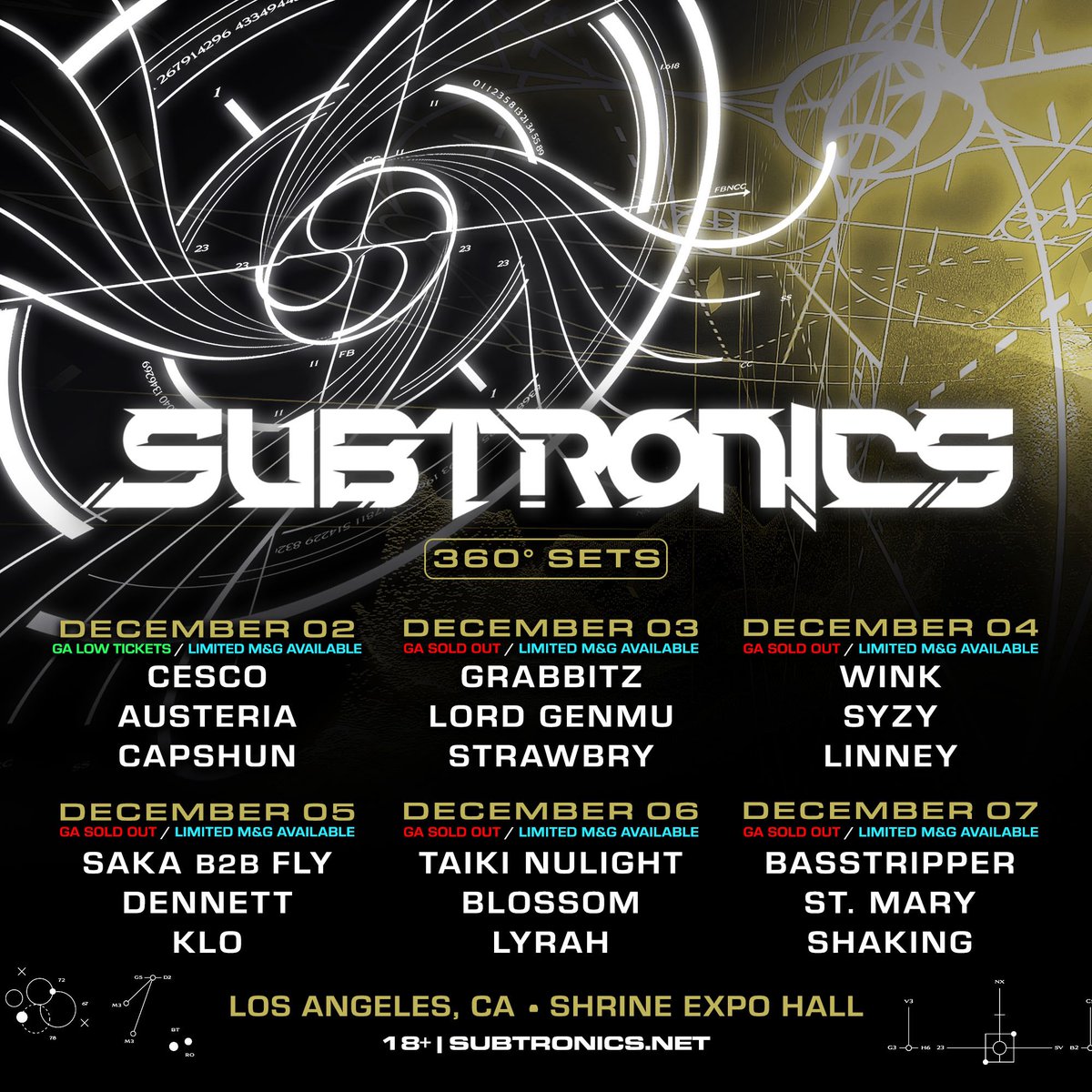 returning to LA on 12/2 with subtronics 🖤