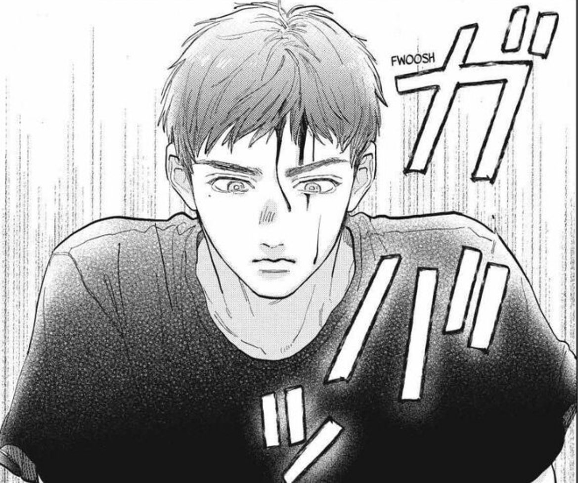 fuitie's tweet photo. Reading a manga and this guy shows up and all I can think is who let Caleb in my manga? 
Maybe I’m crazy https://t.co/4JPjK7PX89