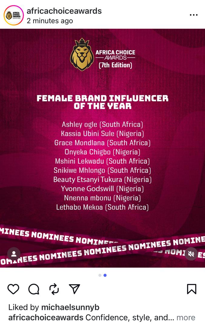 Onyxstars 🌟❤️!! Onyeka was nominated for Africa choice awards and voting begins on the 13th of October, please click the link bellow and follow the page .
#OnyekaAnitaChigbo
instagram.com/p/DPhESm5Dbzb/…