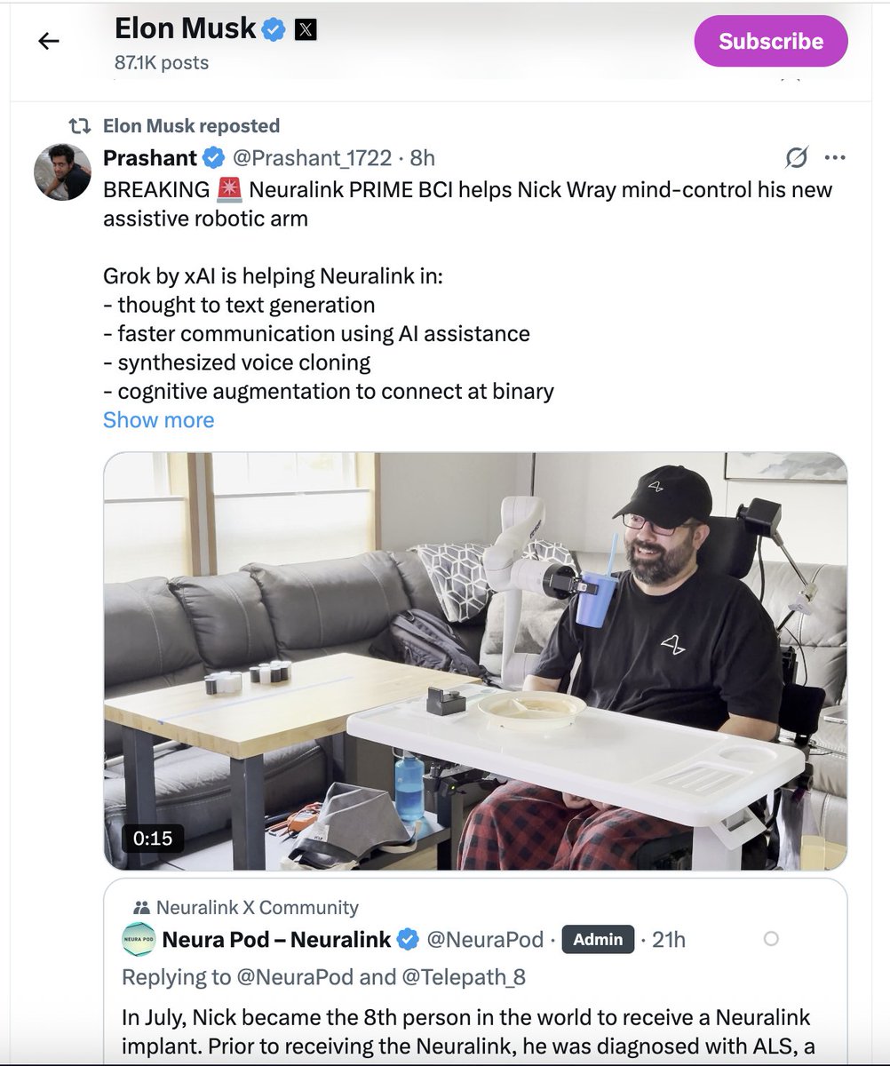 Telepath_8's tweet image. You guys!! @elonmusk Reposted a repost of a repost of my post! Sure, it&apos;s riddled with misinformation about how the technology works. But my God, the man himself...