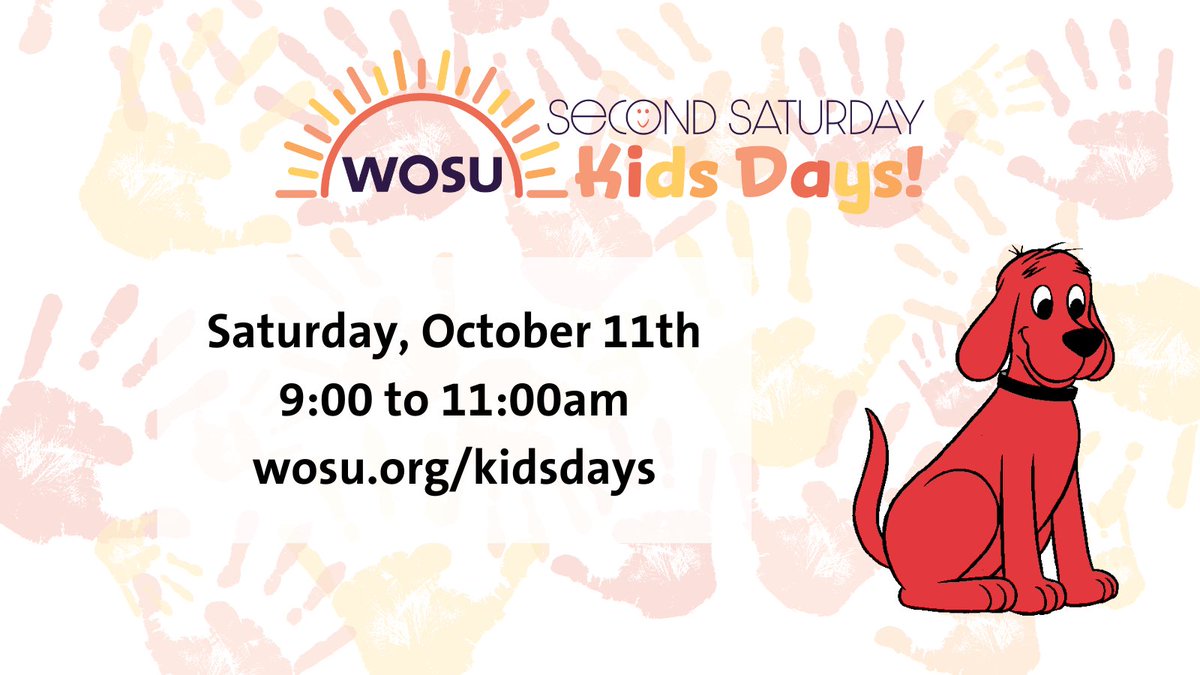 WOSU_Classroom's tweet image. Join WOSU Classroom and Clifford the Big Red Dog this weekend at Second Saturday! For more information and to register, visit wosu.org/kidsdays/