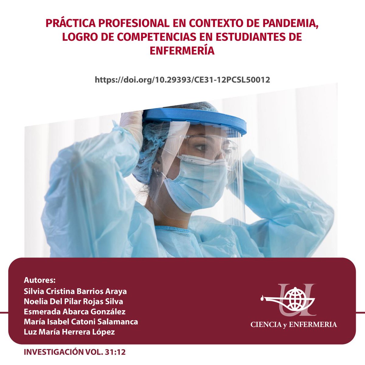 📚 Nueva publicación científica
 🩺 "PRÁCTICA PROFESIONAL EN CONTEXTO DE PANDEMIA: LOGRO DE COMPETENCIAS EN ESTUDIANTES DE ENFERMERÍA"
 
📖 doi.org/10.29393/CE31-…  
 
 #Investigación #enfermería #EducaciónEnSalud #PrácticaProfesional #pandemia #artículocientífico