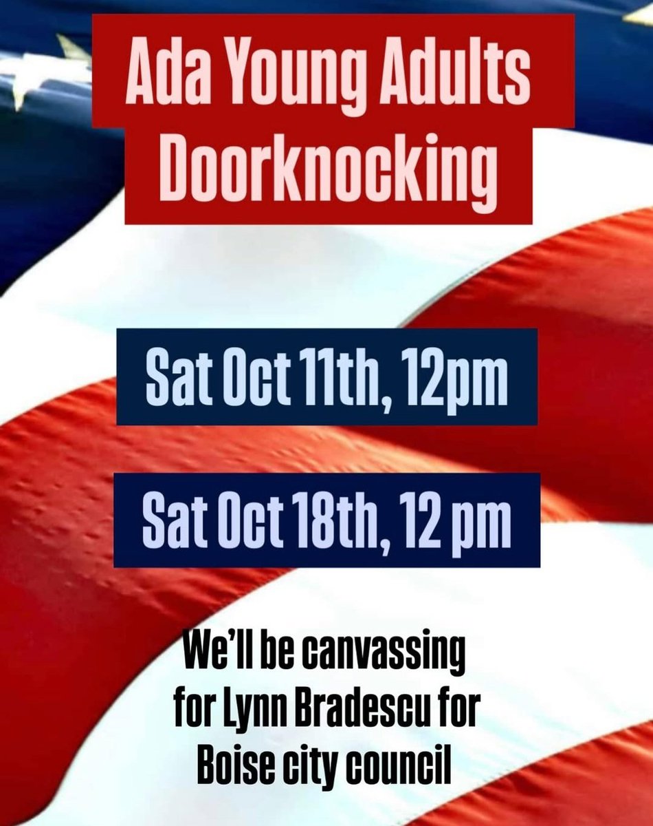 IdahoYRs's tweet photo. Live in the Treasure Valley? 
Youth Chairs @AdaGOPYouth and Alexis of Canyon County Republicans  have some events coming up! https://t.co/MUsj0rGamn