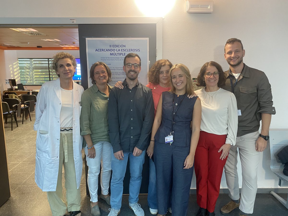 NeurologiaHUPH's tweet photo. Hoy hemos celebrado la primera jornada de la II Edición del curso Acercando la Esclerosis Múltiple 🧠

Una jornada de gran nivel científico 👨‍🔬 y humano🧑🏻‍⚕️, en la que hemos contado con las perspectivas de grandes profesionales de Neuroinmunología, Neurorradiología y Neuropediatría. https://t.co/Ih6hzWXFuD